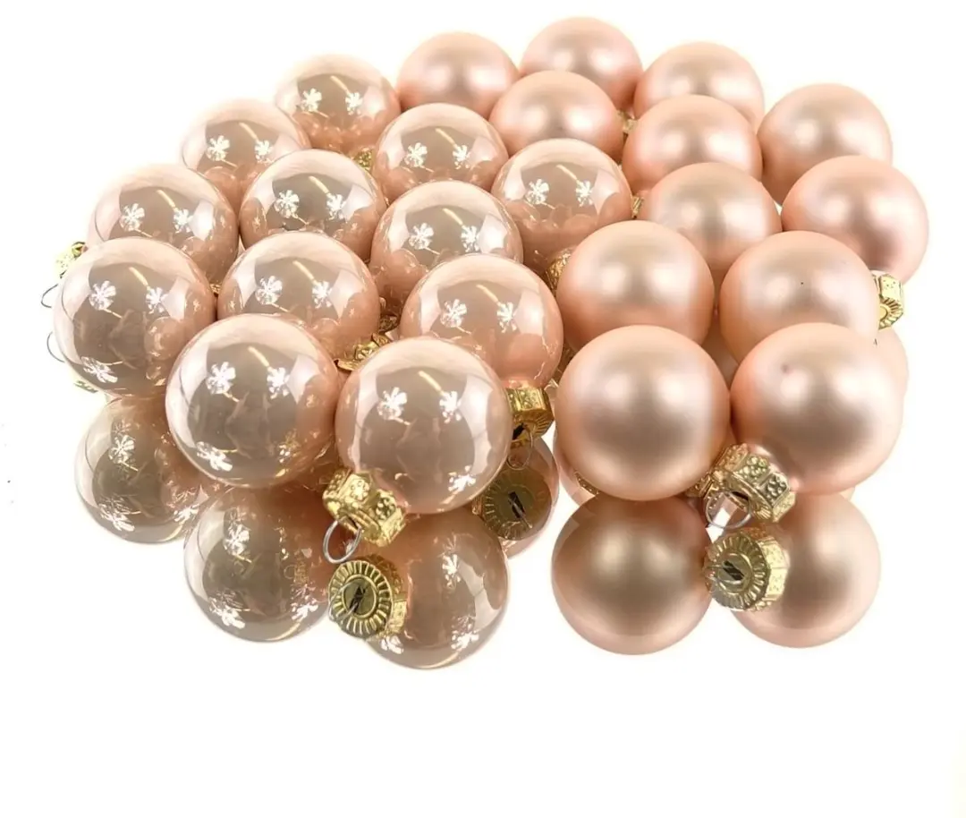 Kaemingk Kerstmicroballen Peach Pearl Ø 2,5 cm Glas