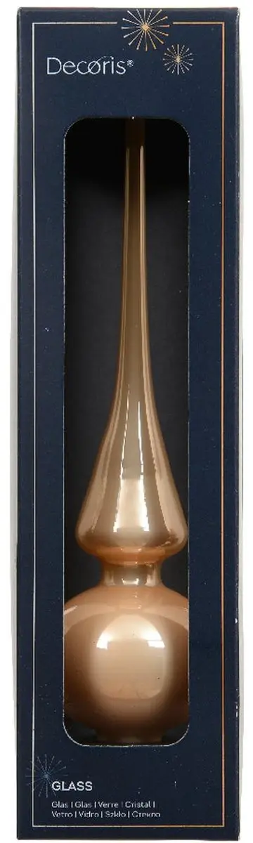 Kaemingk kerstboompiek Peach Pearl glanzend Ø 6 cm 26 cm glas