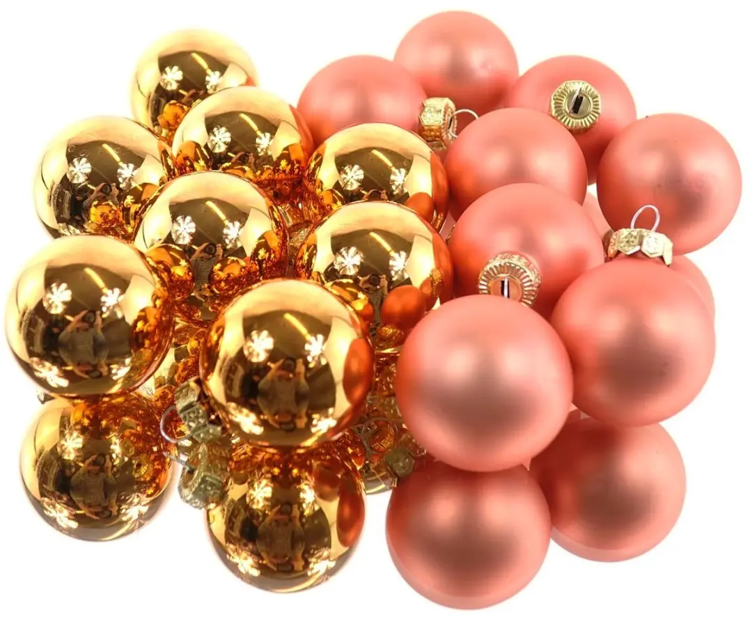 Kerstboom mini kerstballen warm oranje Ø 3,5 cm set 16