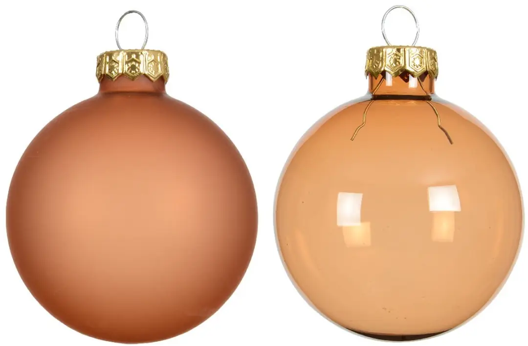 Kaemingk Kerstballen Brandy Orange Transparant-Mat Ø 6 cm