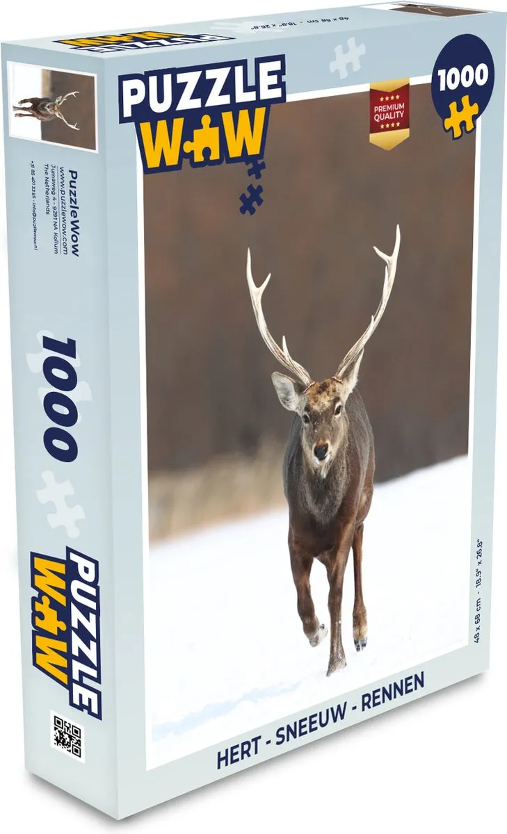 PuzzleWow Hert Sneeuw Rennen Legpuzzel 1000 Stuks
