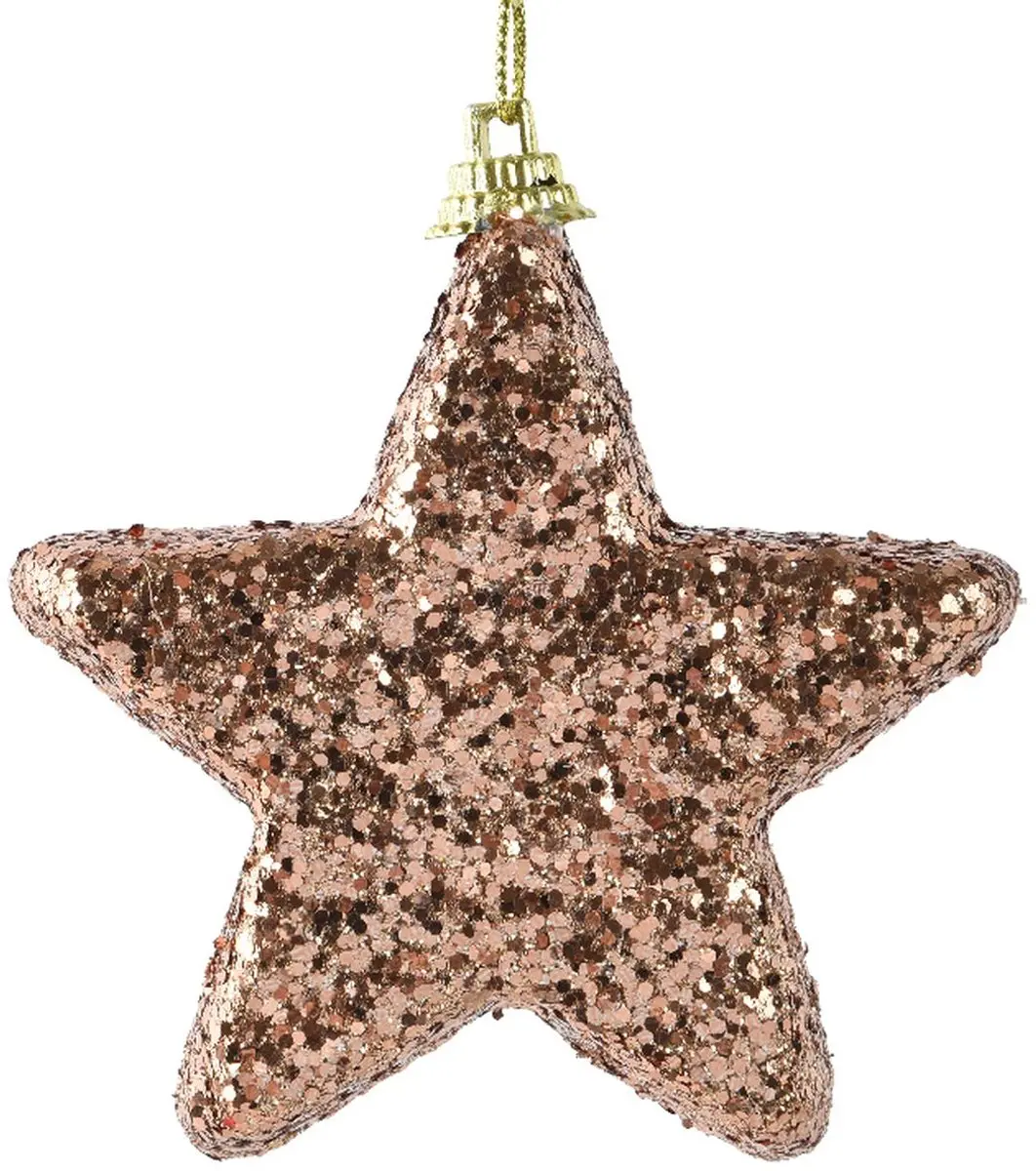 Kaemingk Kersthanger Ster Zandkleurig Glitter 6 Stuks