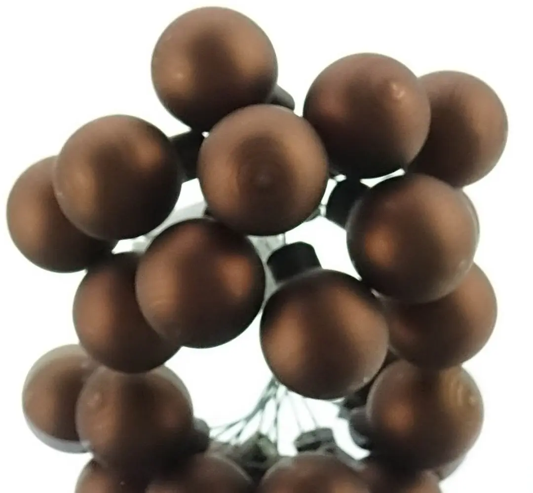 Kaemingk Mini-kerstballen Bruin mat aan draad Ø 2,5 cm