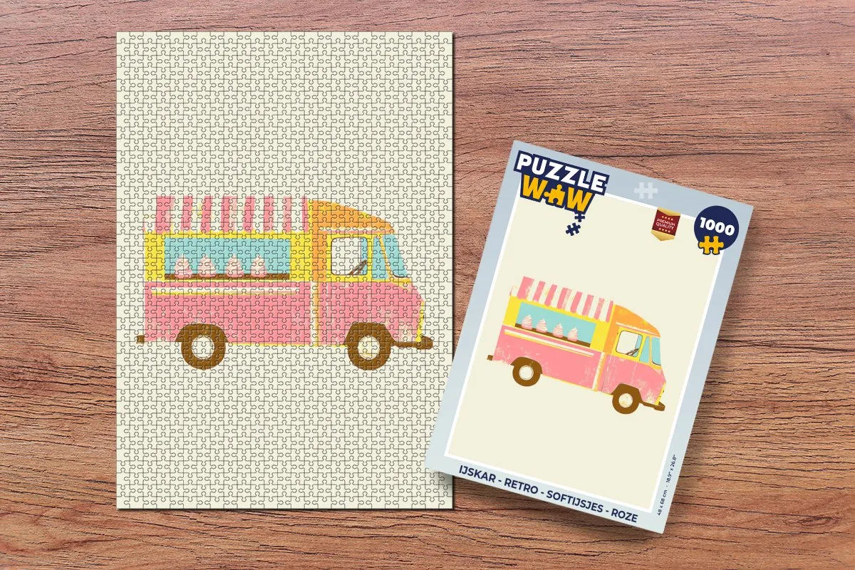 PuzzleWow Retro IJskar Legpuzzel 1000 Stuks - Roze