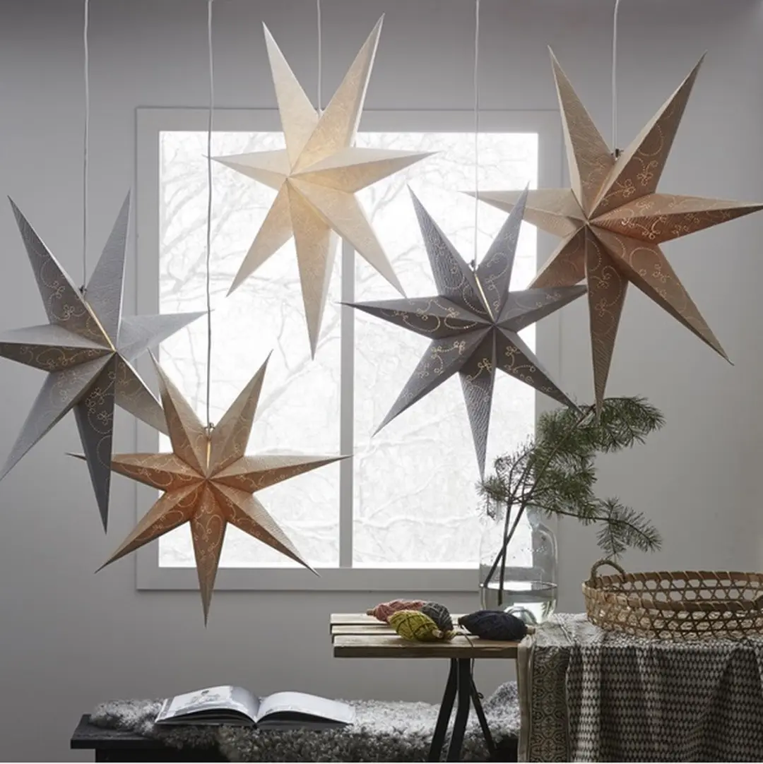 Papieren kerstster Decorus goud