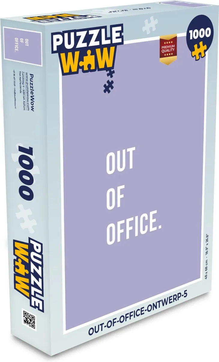 PuzzleWow Quotes Out of Office Legpuzzel 1000 Stuks