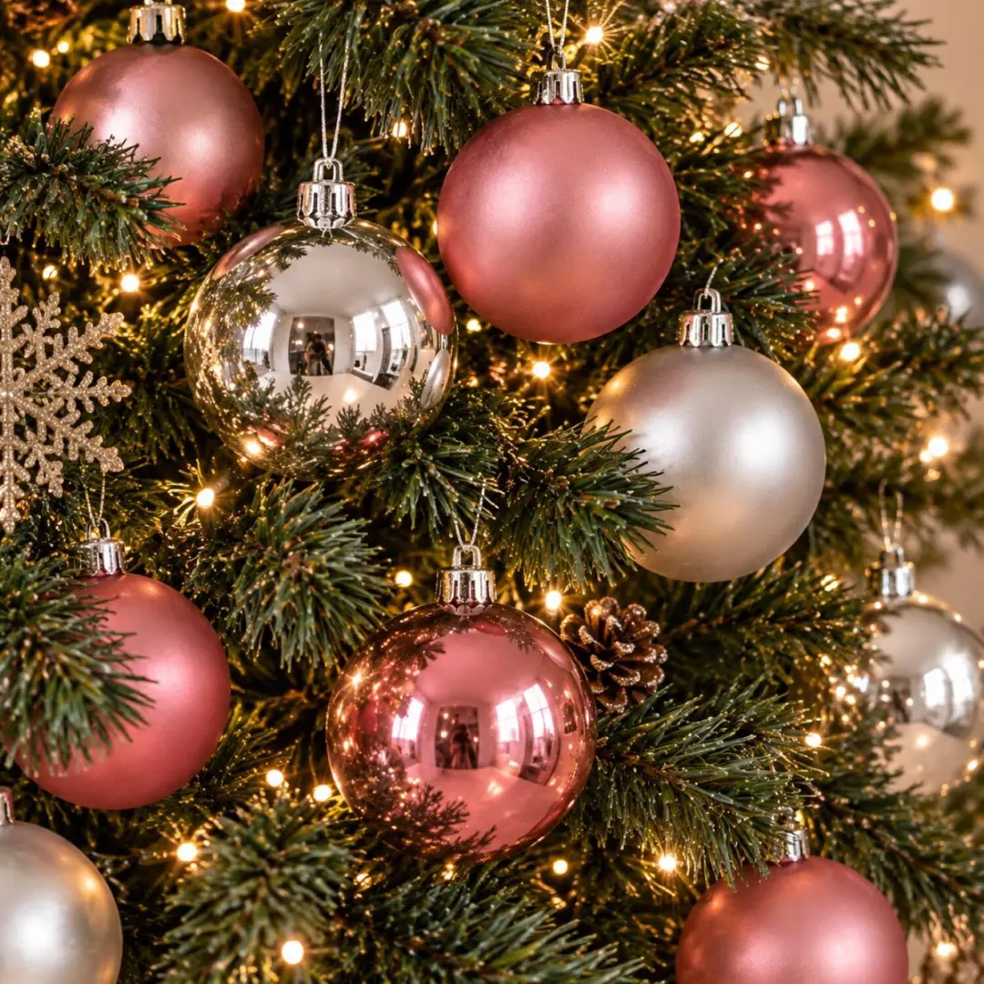 Decoris kunststof kerstballen 8 cm