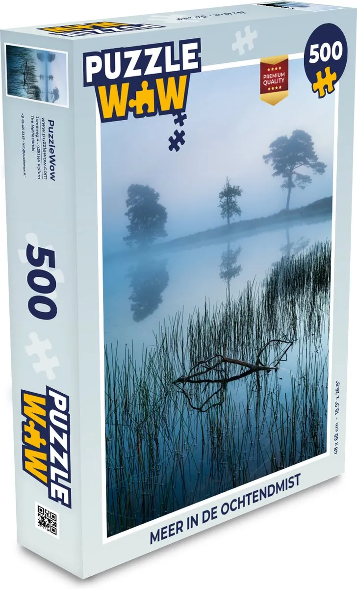 PuzzleWow Meer in de ochtendmist Legpuzzel 500 Stuks - Multicolor
