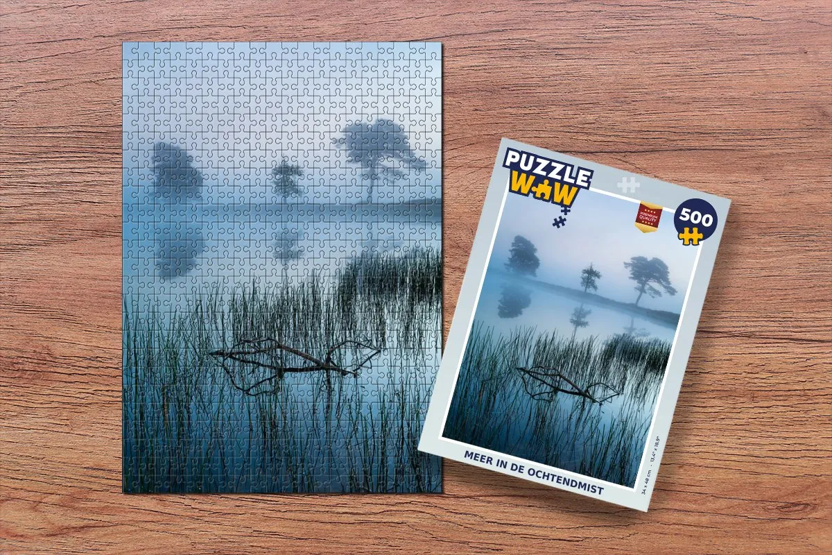 PuzzleWow Meer in de ochtendmist Legpuzzel 500 Stuks - Multicolor