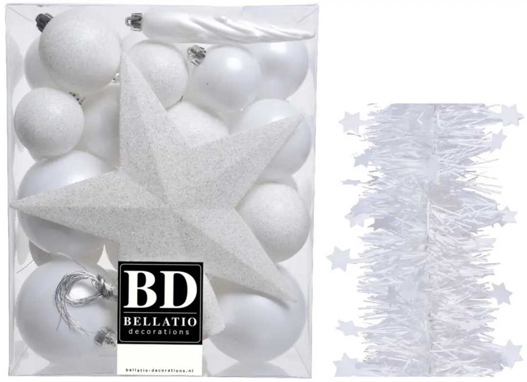 Decoris Kerstversiering kunststof kerstballen 5-6-8 cm