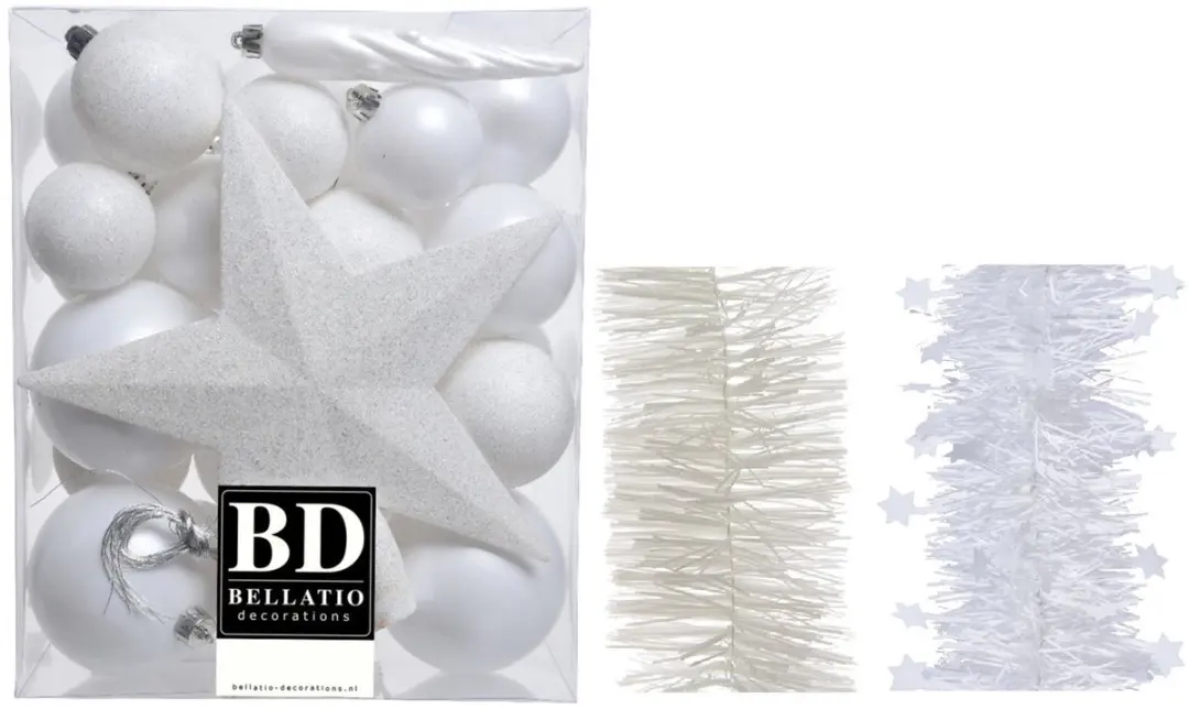 Decoris kerstversiering kunststof kerstballen 5-6-8 cm