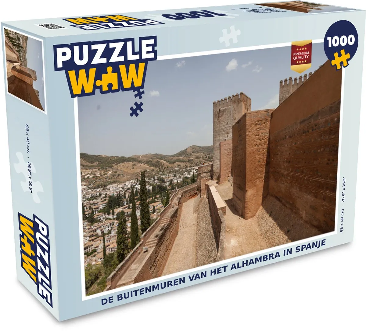 PuzzleWow De buitenmuren van het Alhambra Legpuzzel 1000 Stuks
