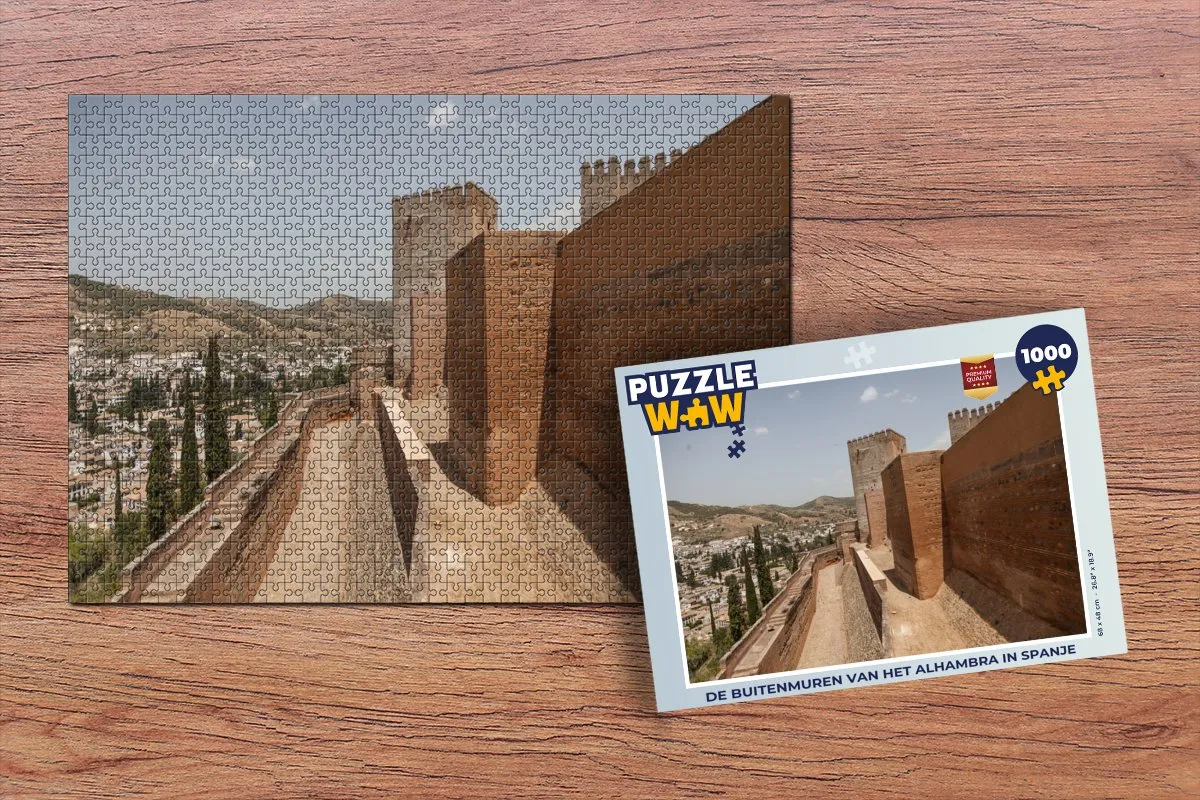 PuzzleWow De buitenmuren van het Alhambra Legpuzzel 1000 Stuks - Multicolor