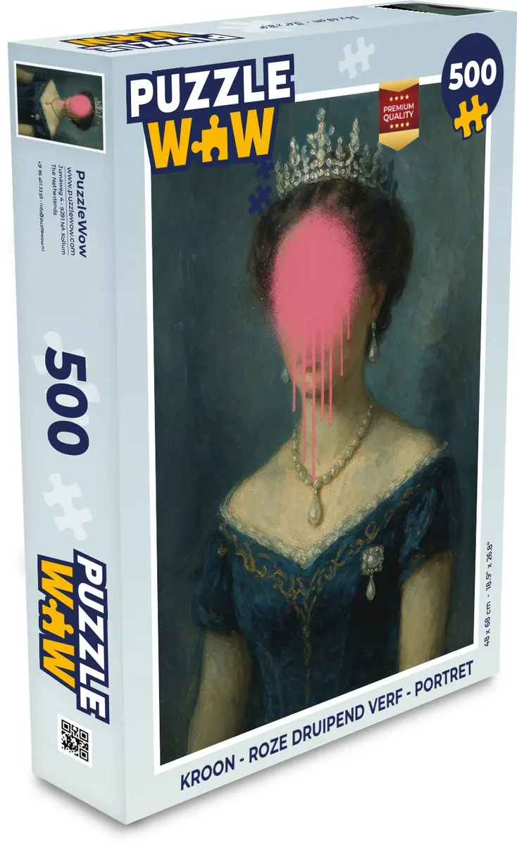 PuzzleWow Kroon Roze Druipend Verf Legpuzzel 500 Stuks