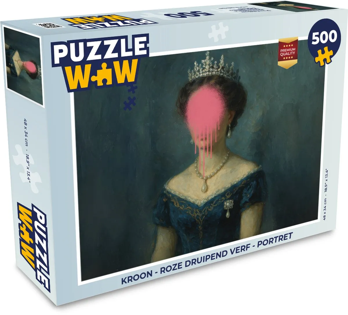 PuzzleWow Kroon Roze Druipend Verf Legpuzzel 500 Stuks - MPN 8721406848509