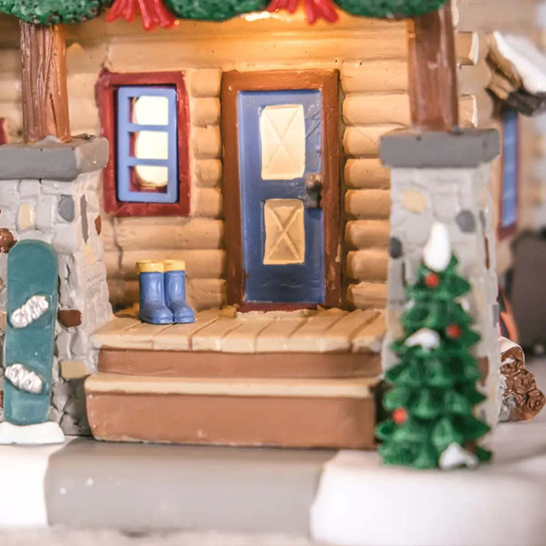 Lemax Thicket Falls Cabin Verlicht Gebouw - Rookeffect - Neutral