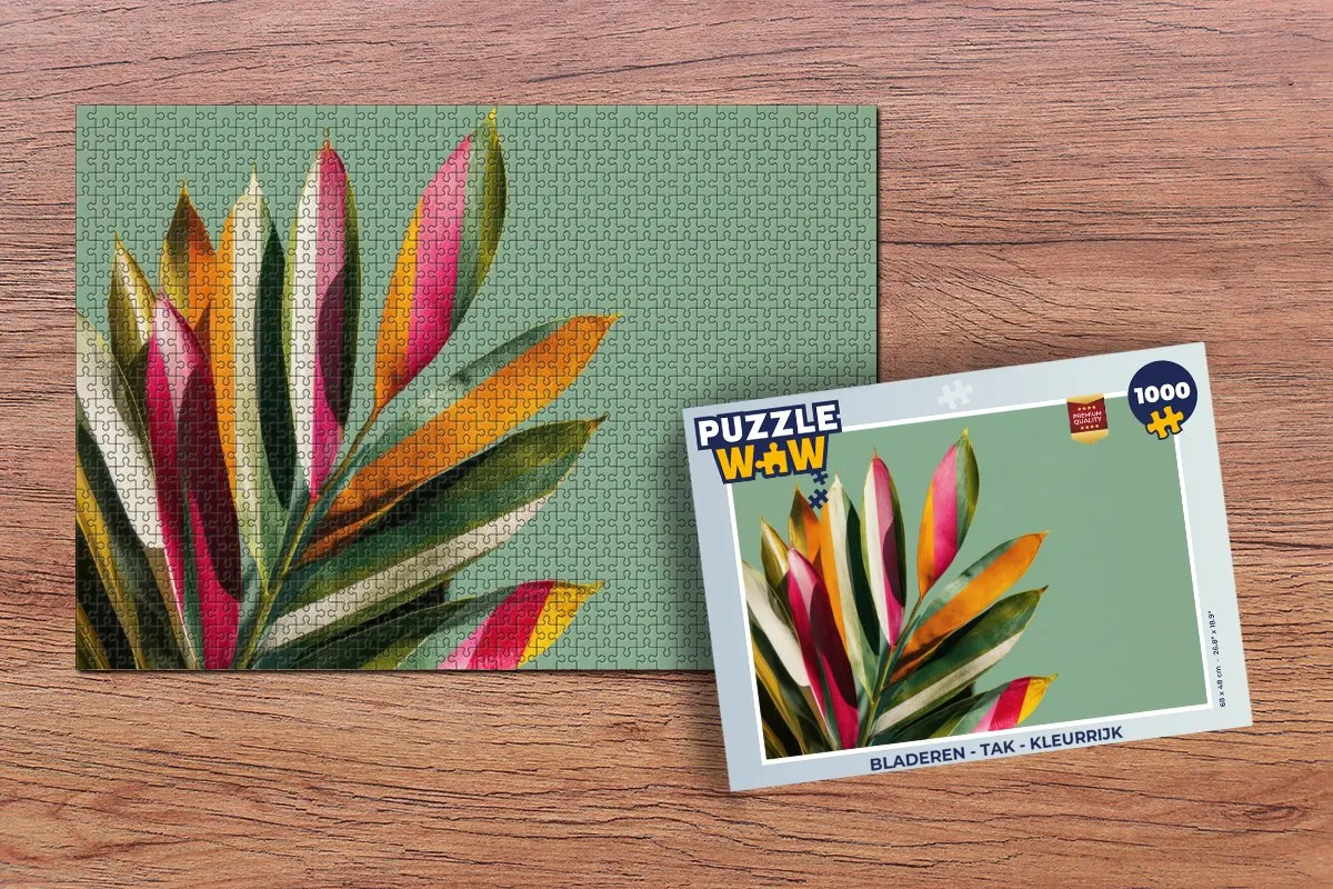 PuzzleWow Legpuzzel 1000 Stukken - Bladeren Tak Kleurrijk