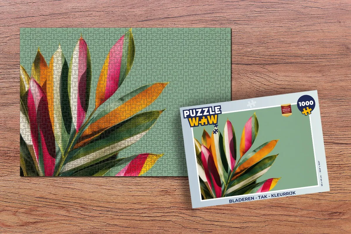 PuzzleWow Legpuzzel 1000 Stukken - Bladeren Tak Kleurrijk