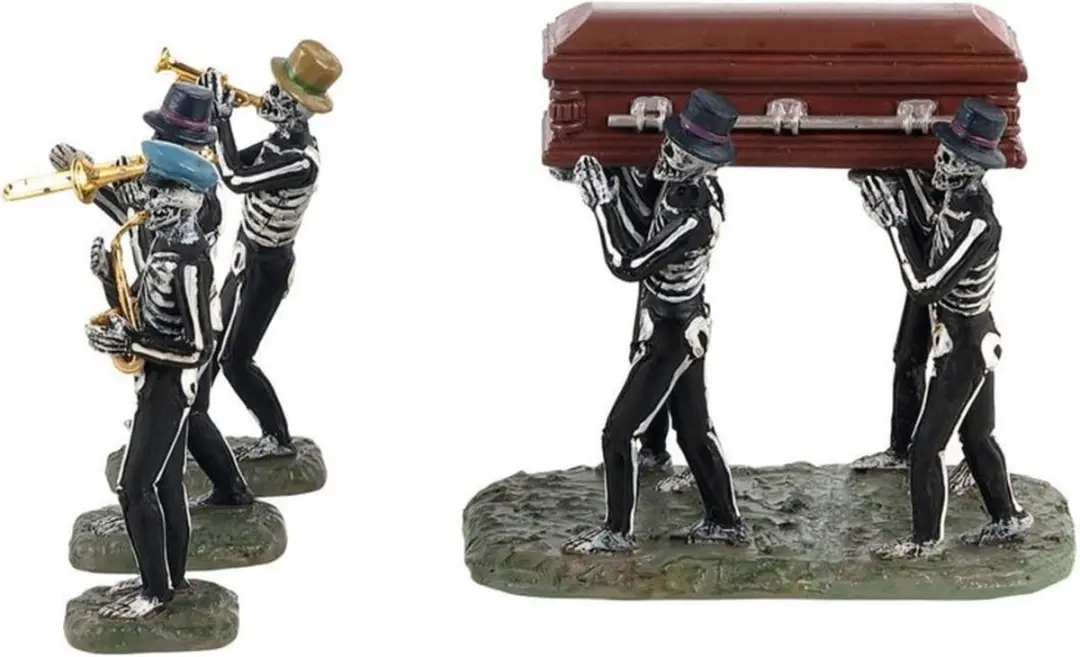 Lemax Jazz Funeral Kersthuisjes Set - 4 Stuks - afbeelding 6 van 6