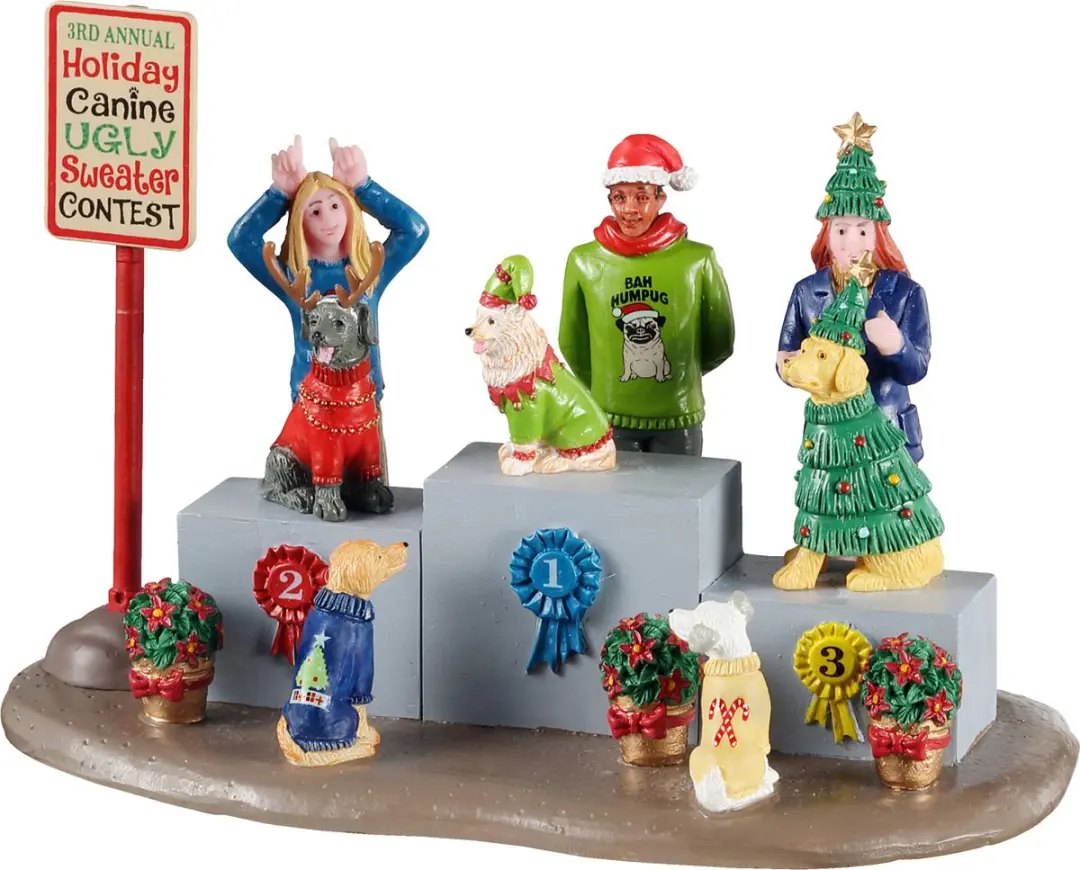 Lemax Canine Holiday Sweater Contest Kersthuisjes