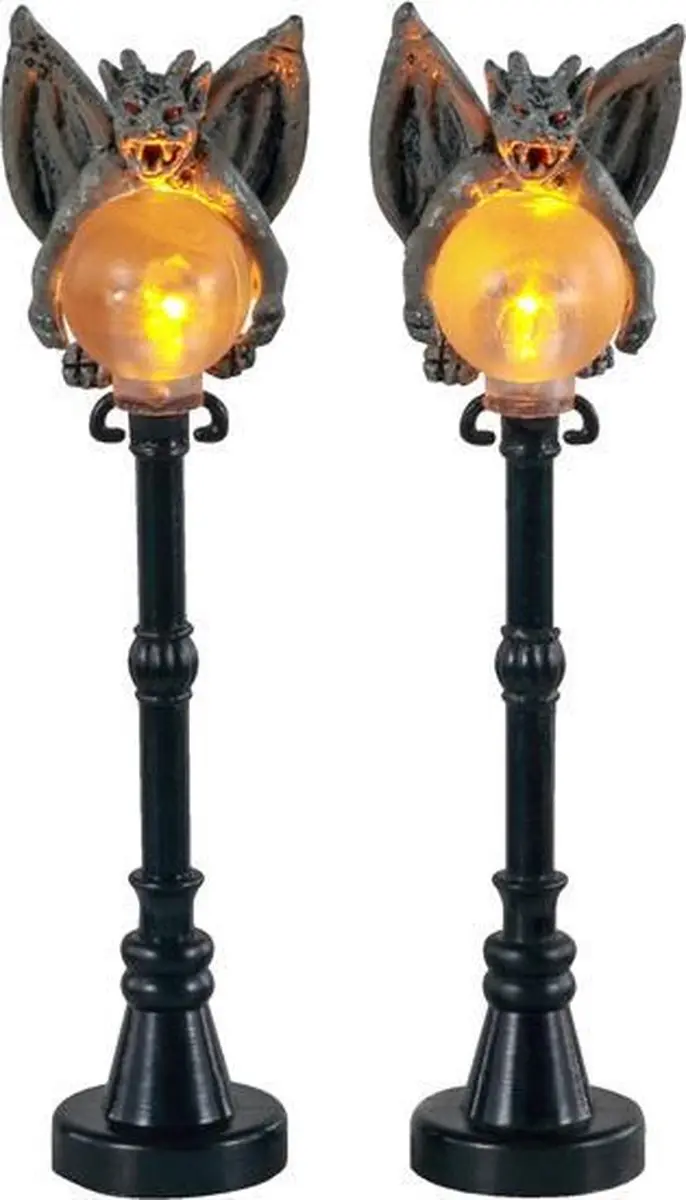 Lemax Gargoyle Lamp Post Set 2 Stuks