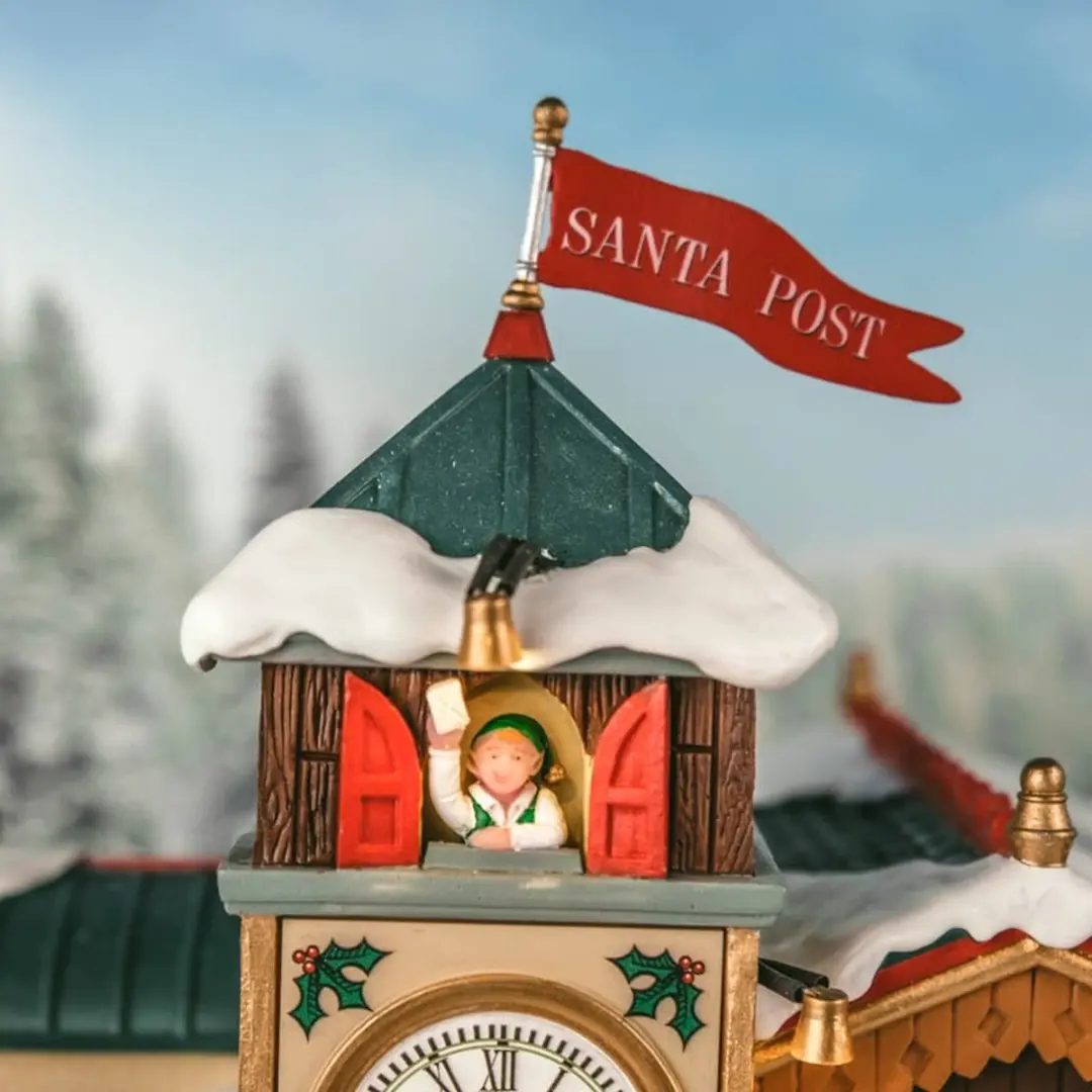 Lemax North Pole Mail Room Verlicht Gebouw - Met Animatie & Muziek