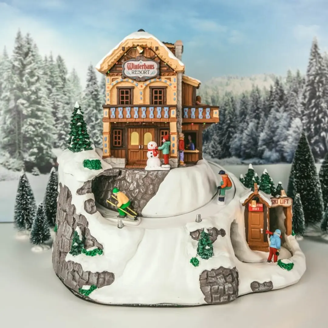 Lemax Winterhaus Resort Verlicht Gebouw - Met Animatie & Geluid - afbeelding 6 van 6