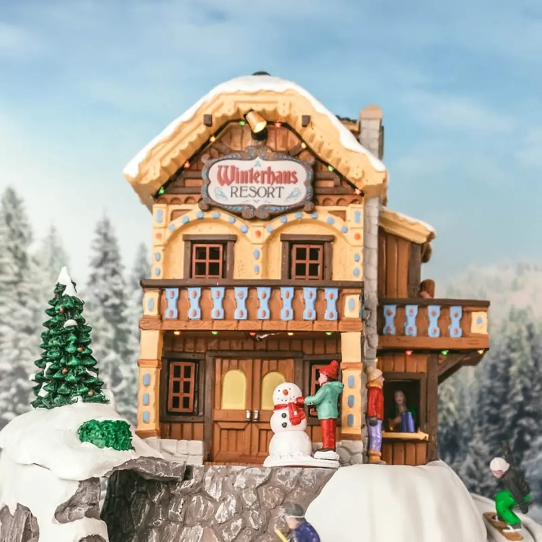 Lemax Winterhaus Resort Verlicht Gebouw - Met Animatie & Geluid
