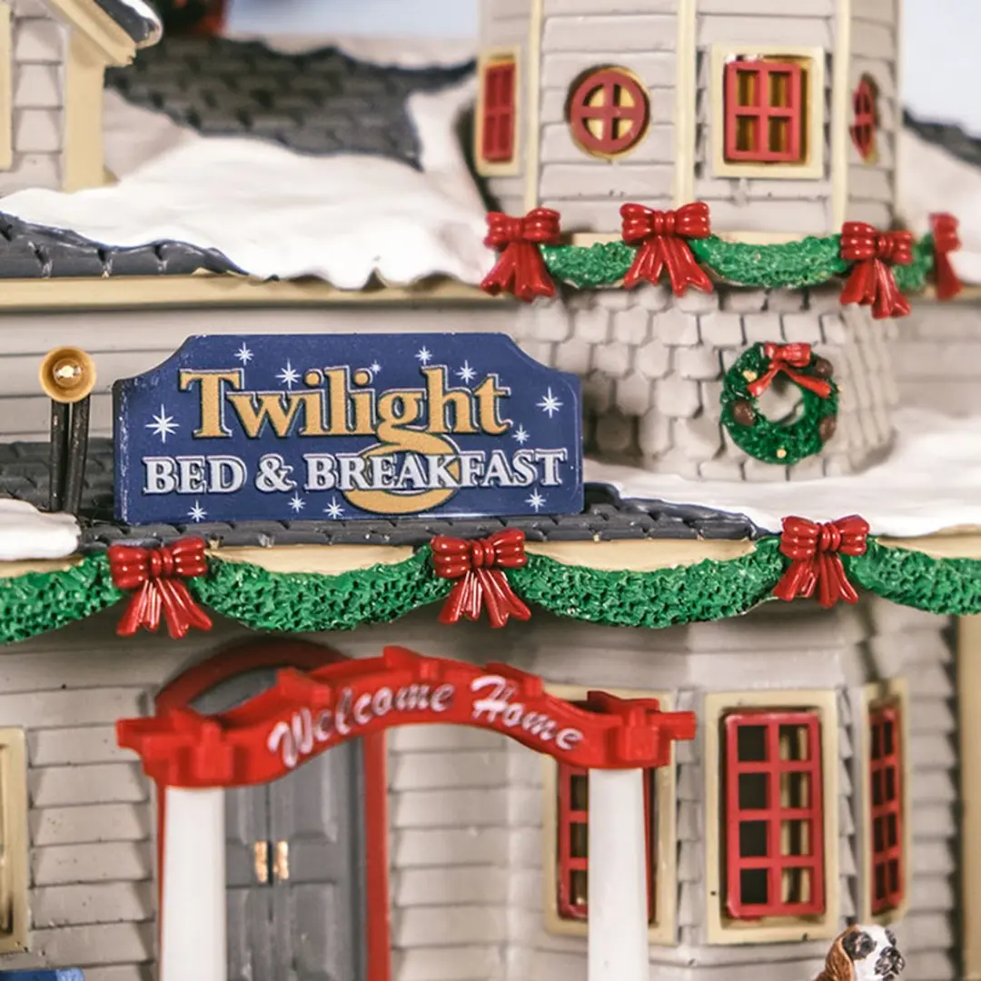 Lemax Twilight Bed & Breakfast Verlicht Gebouw - Rookeffect - afbeelding 6 van 6