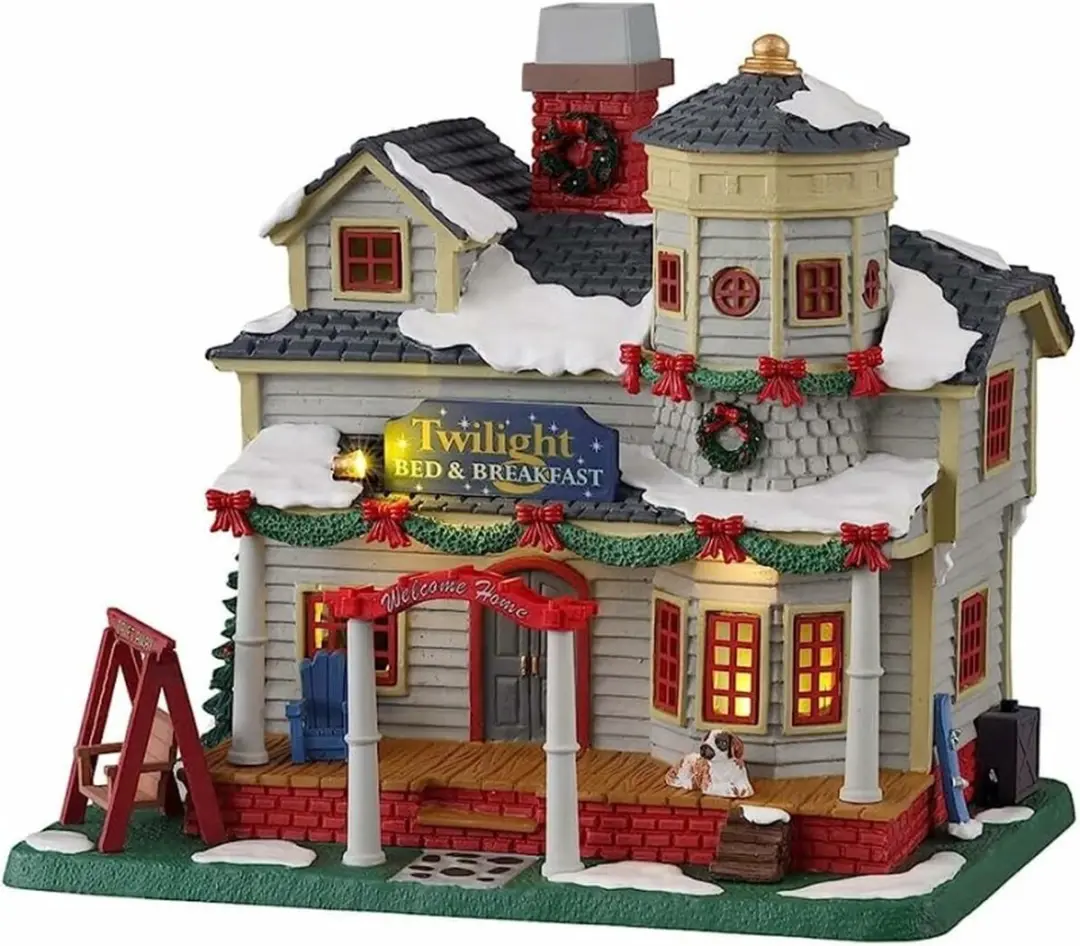 Lemax Twilight Bed & Breakfast Verlicht Gebouw - Rookeffect