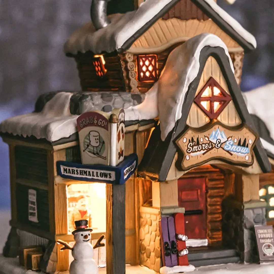 Lemax S'mores & Snow B/o Led Kersthuisjes - afbeelding 6 van 6