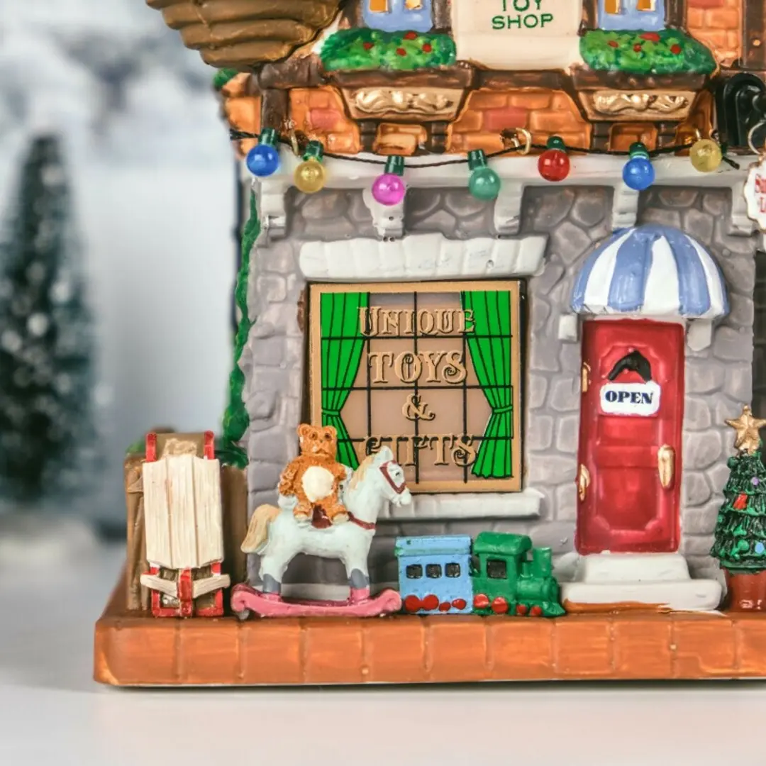 Lemax Santa's List Toy Shop Verlicht Gebouw - Meerkleurig