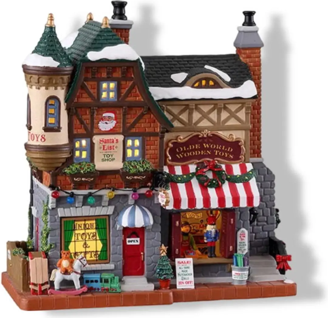 Lemax Santa's List Toy Shop Verlicht Gebouw - Meerkleurig