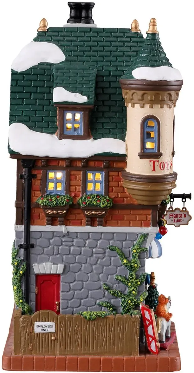 Lemax Santa's List Toy Shop Verlicht Gebouw - Meerkleurig