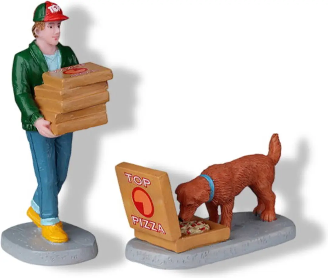 Lemax Top Pizza Delivery Kersthuisjes Set - 2 Stuks - Multicolor