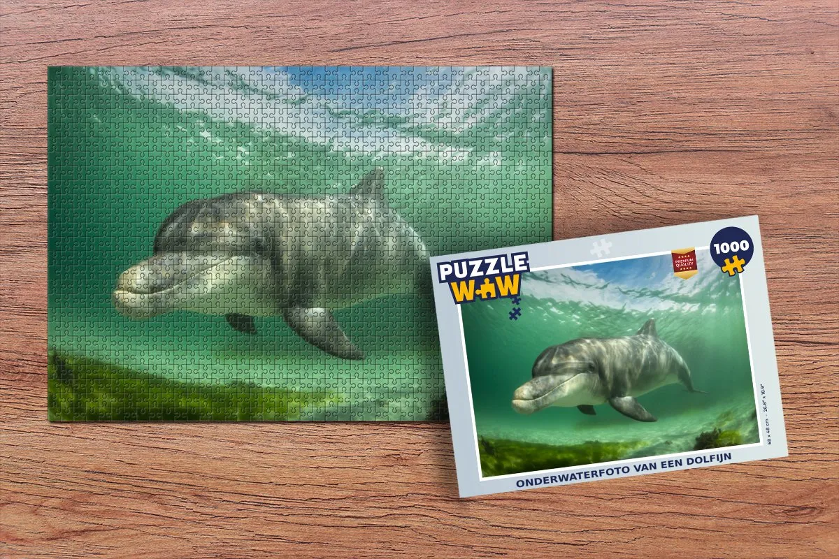 PuzzleWow Dolfijn Legpuzzel 1000 Stuks - Multicolor