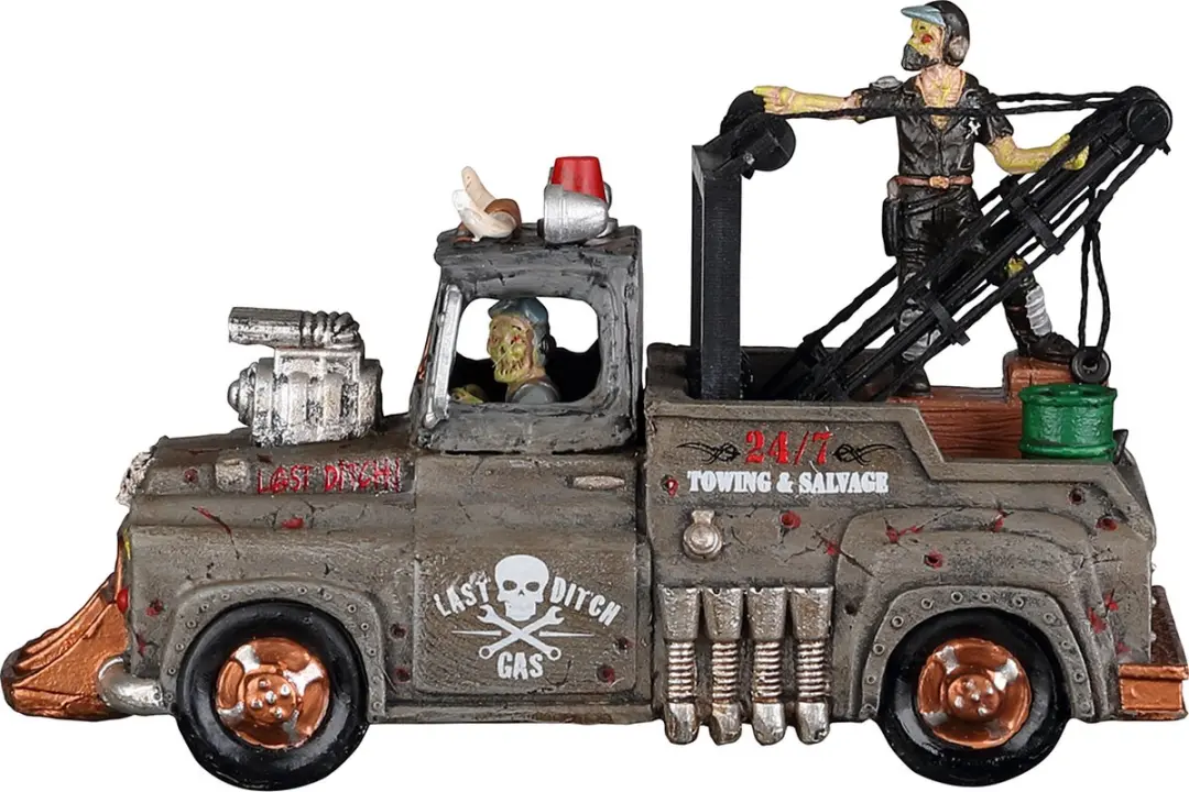Lemax Last Ditch Tow Truck Kersthuisje