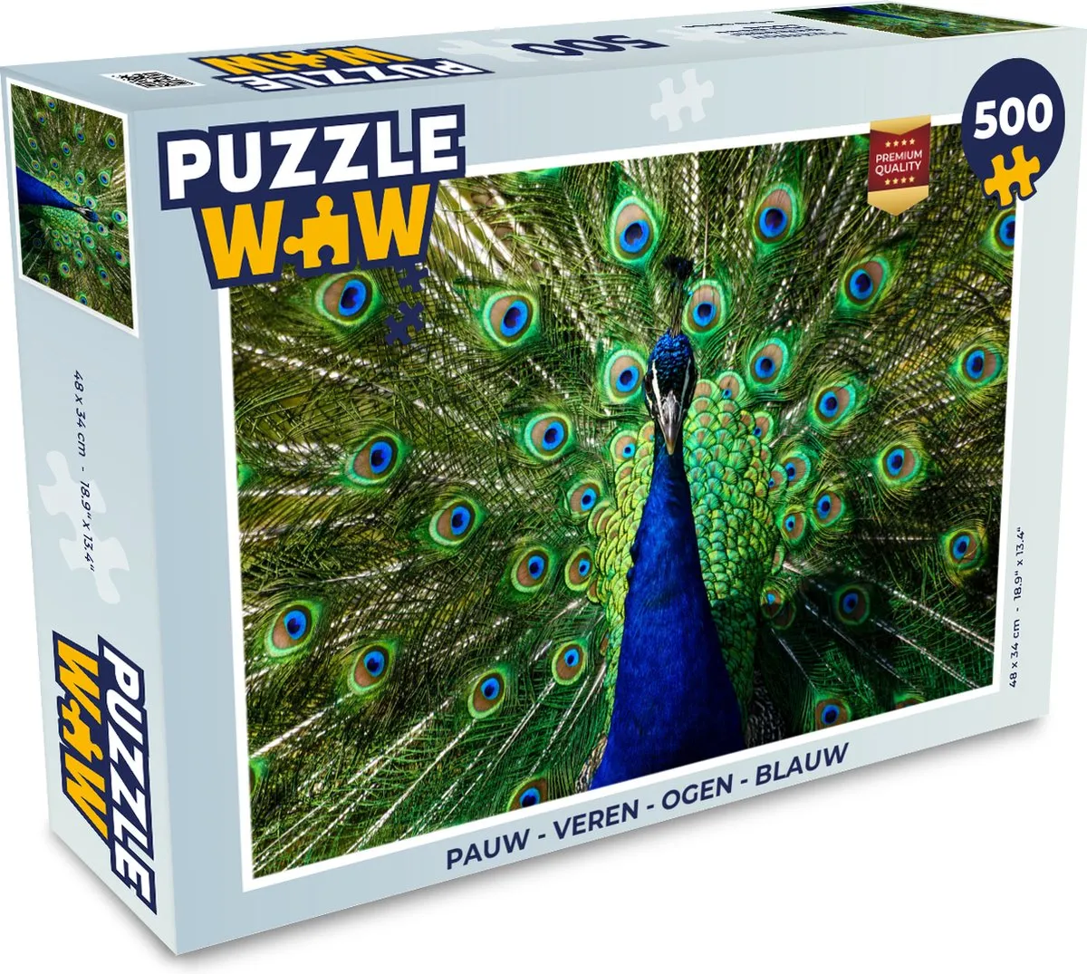 PuzzleWow Veren - Ogen Blauw Legpuzzel 500 Stuks