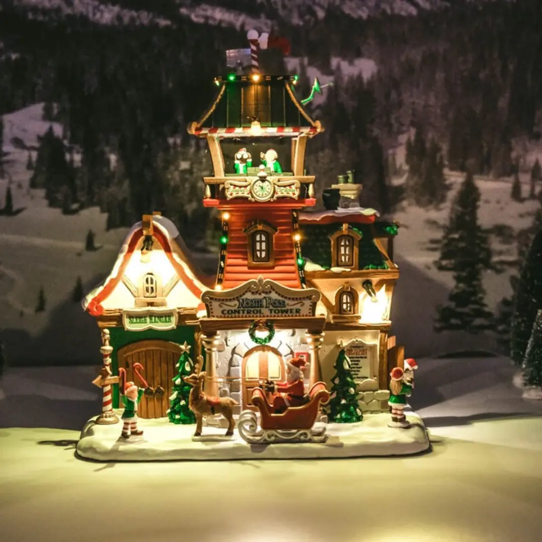 Lemax North Pole Control Tower - Verlicht Gebouw - Meerkleurig - afbeelding 6 van 6