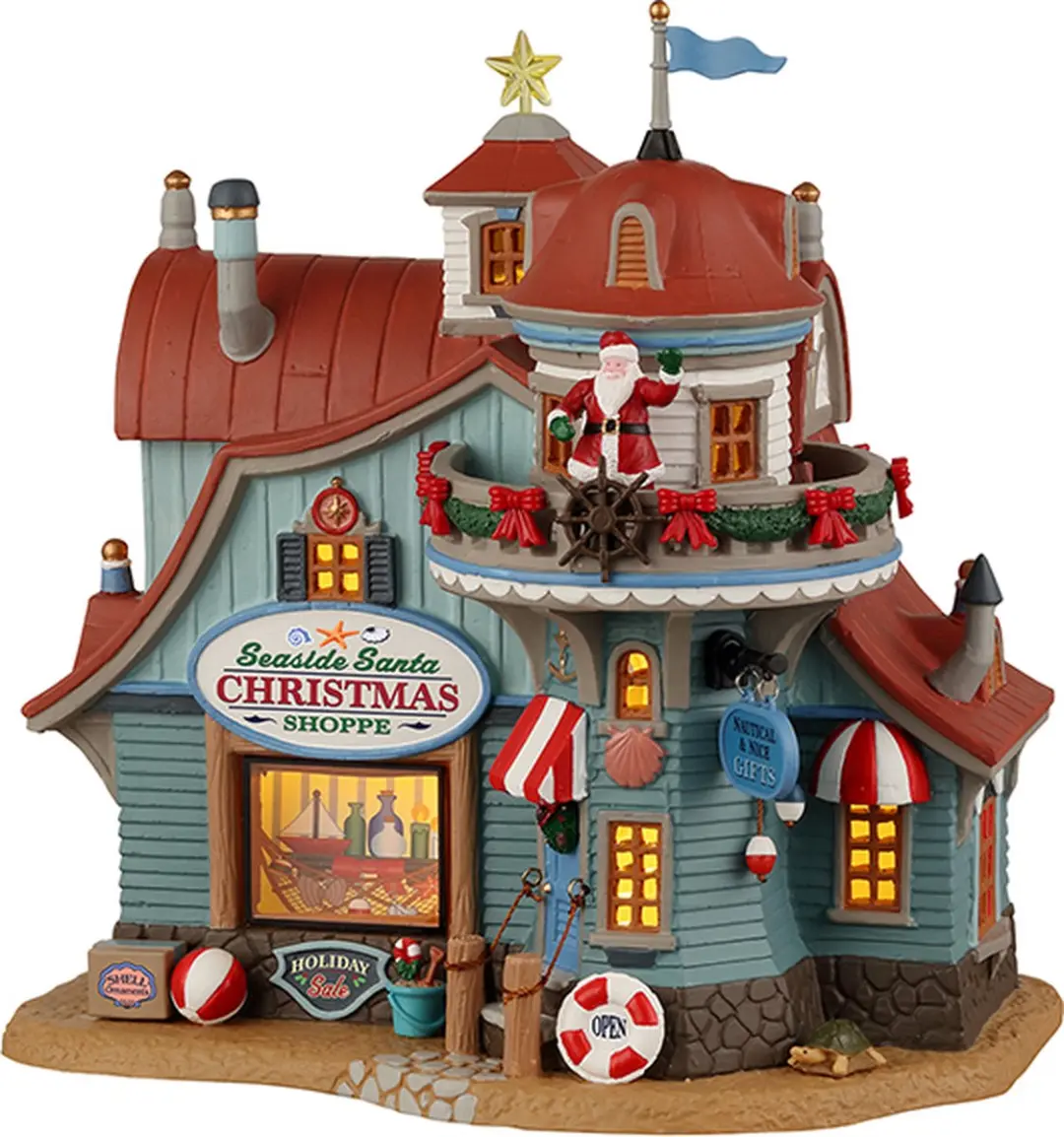 Lemax Seaside Santa Xmas Shoppe Kersthuisjes & Kerstdorpen