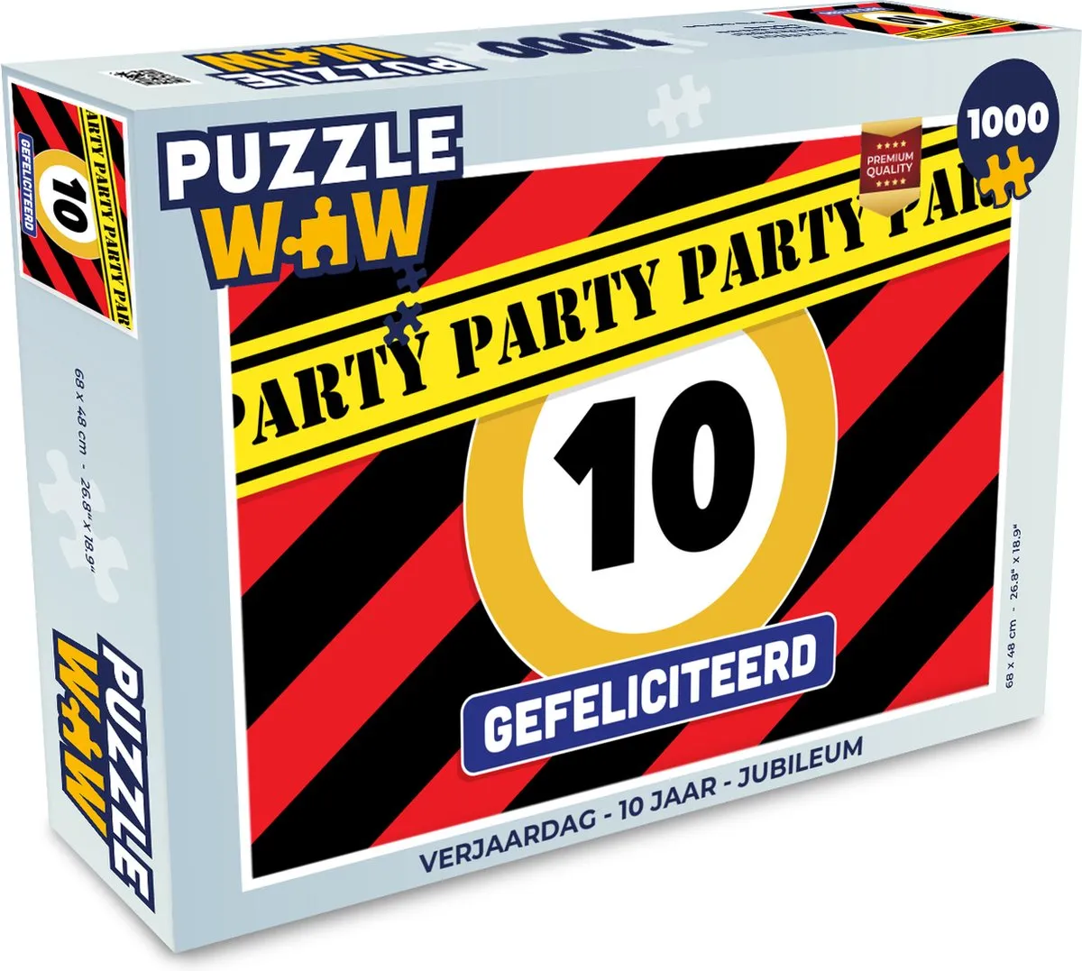 PuzzleWow Verjaardag Jubileum Legpuzzel 1000 Stuks - Multicolor