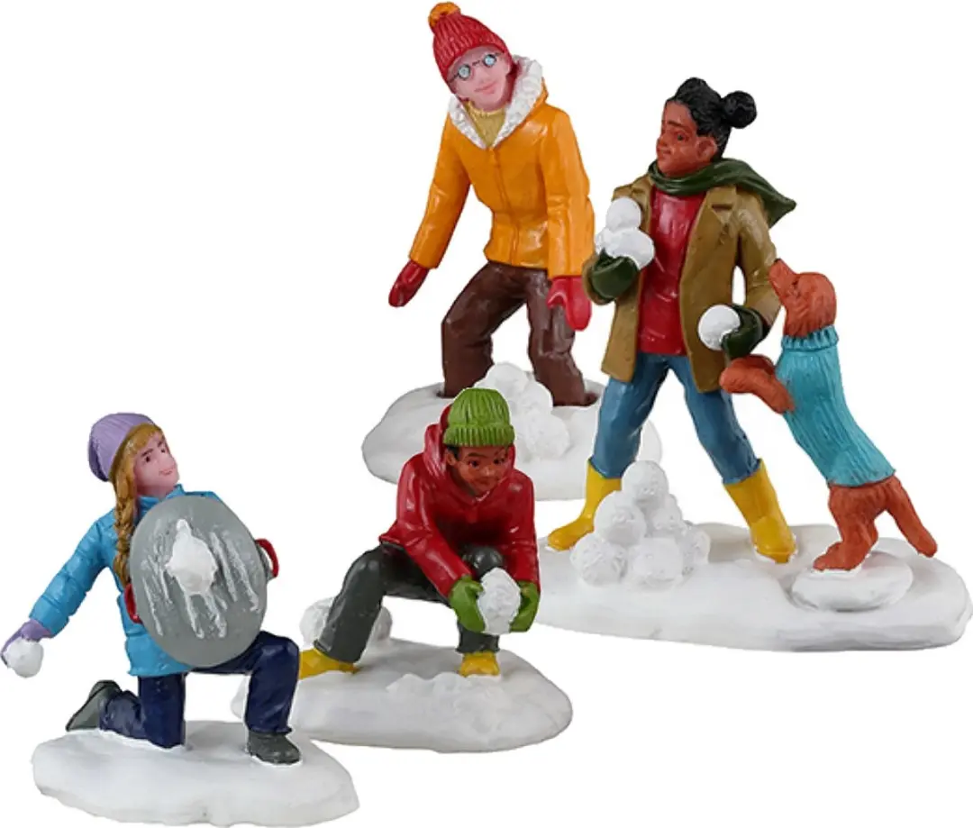 Lemax Snowball Battles Set - 4 Stuks - Multicolor