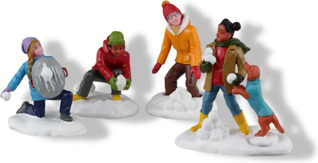 Lemax Snowball Battles Set - 4 Stuks - Multicolor