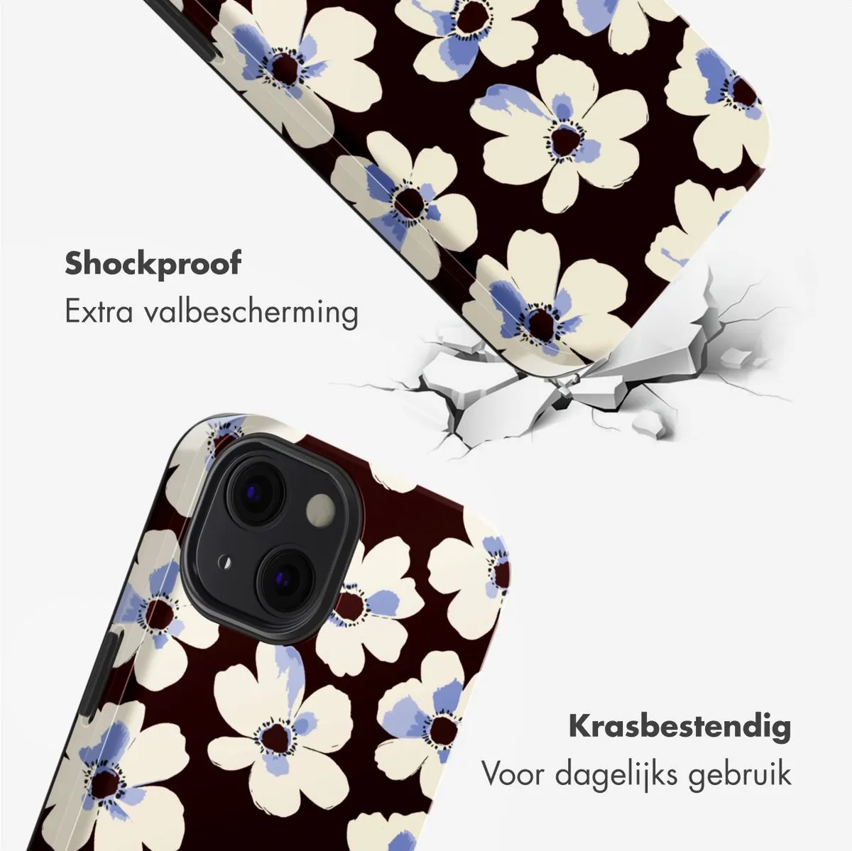 Selencia Hoesje iPhone 13 Choco Flower Pop - MagSafe