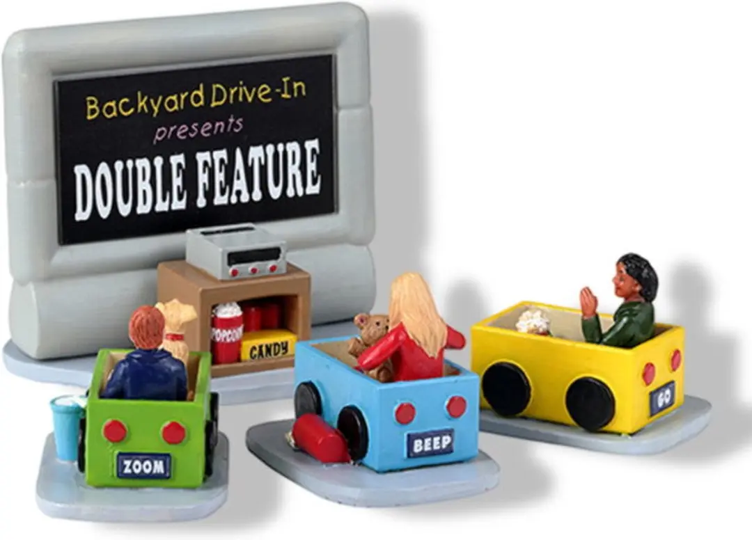 Lemax Backyard Drive-In Set - 4 Stuks