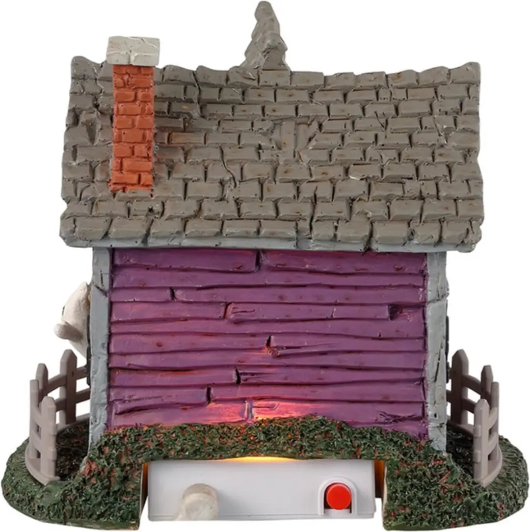 Lemax Spooky Town Ghost Cottage - Verlicht Gebouw - Grijs/Paars