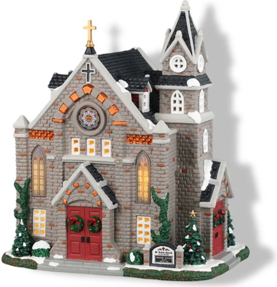 Lemax St. Luke's Church Verlicht Gebouw - 1 Stuks - Meerkleurig