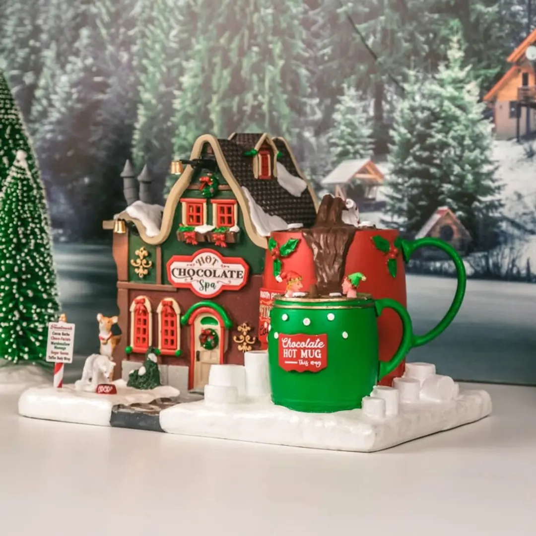 Lemax Hot Chocolate Spa Verlicht Gebouw - 1 Stuks - Meerkleurig - afbeelding 6 van 6