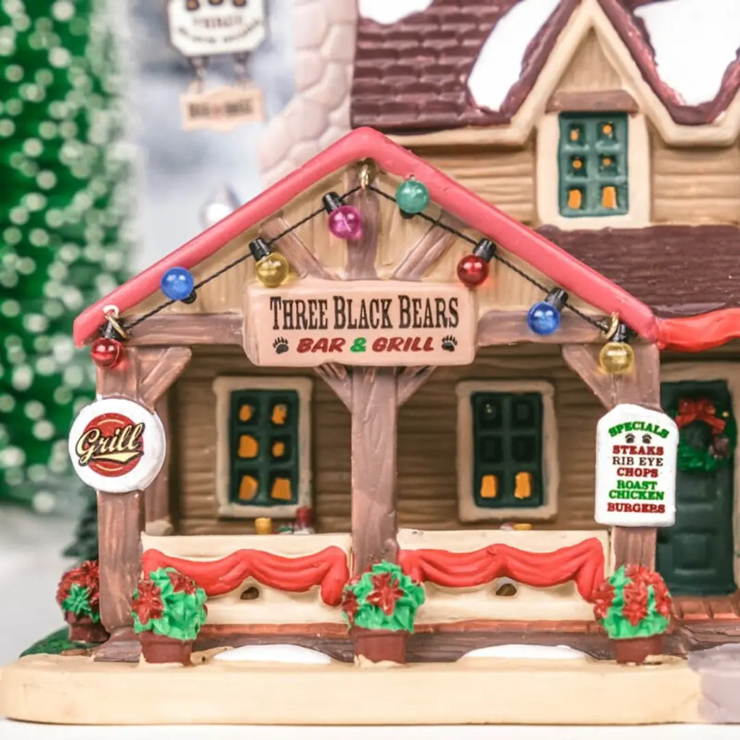 Lemax Three Black Bears Bar & Grill - 1 Stuks - Meerkleurig