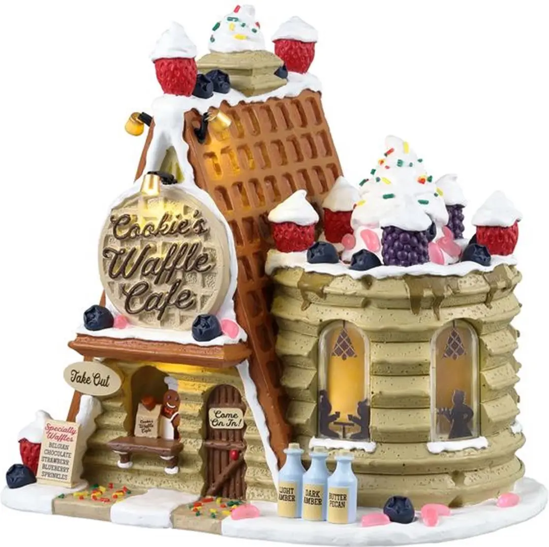 Lemax Cookie's Waffle Café Verlicht Gebouw